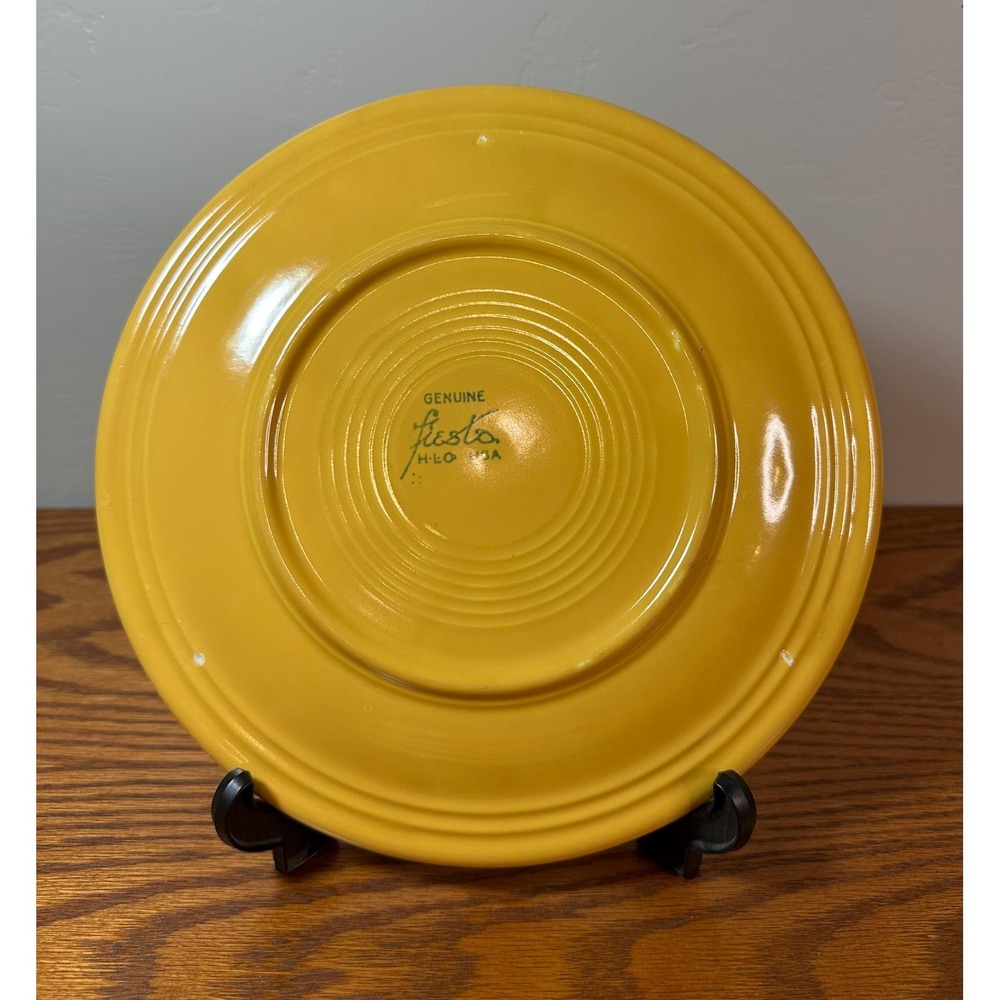Vintage Fiesta Yellow Luncheon Plates Glazed Ceramic Homer Laughlin - Picture 5 of 10
